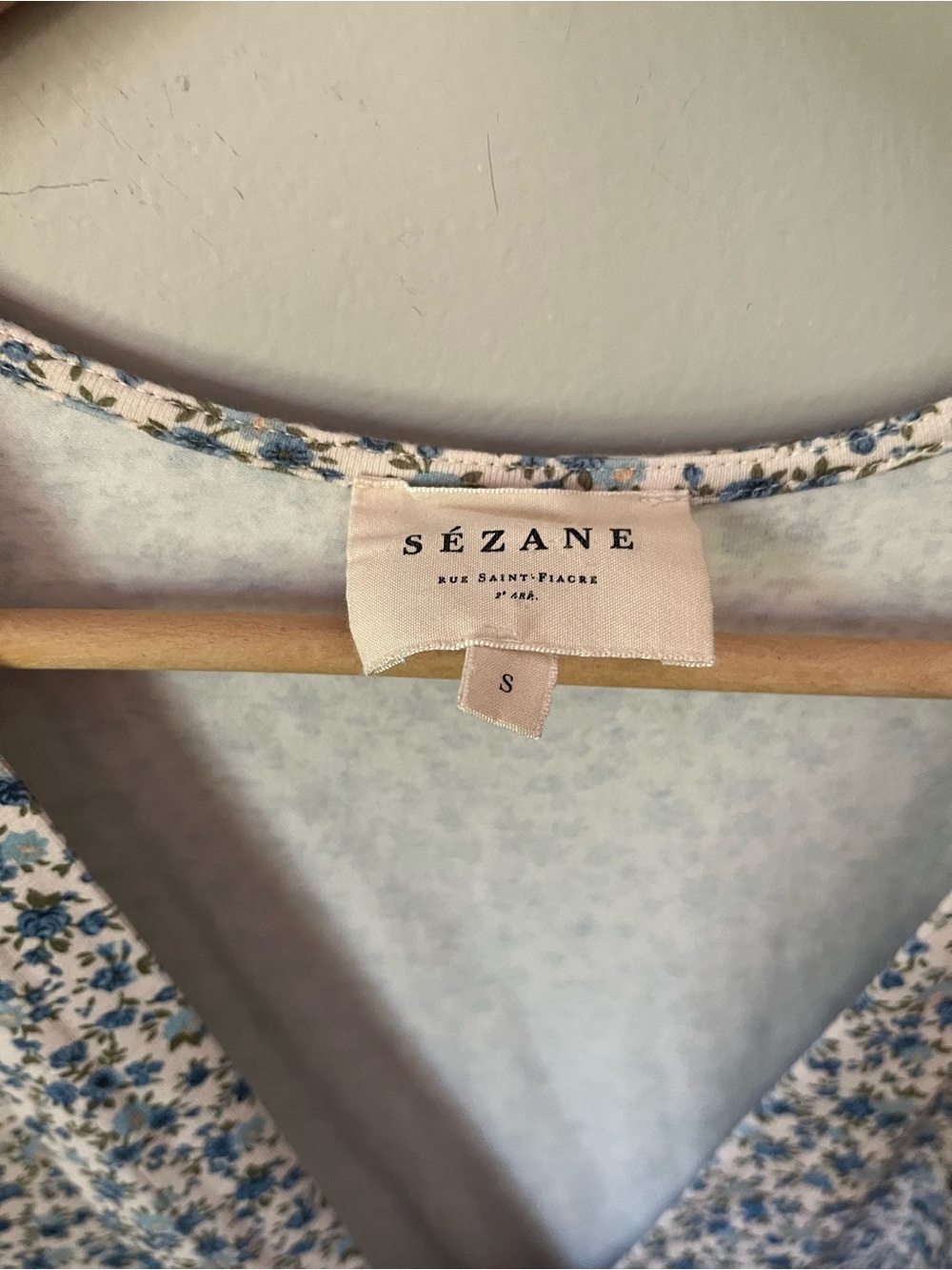 Sézane Samantha Floral Blue Wrap Dress - Picture 4 of 5